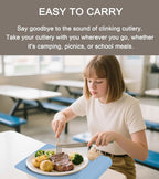 Utensil Box, Tableware Silicone Portable Box Silverware mat, Suitable - Image 7