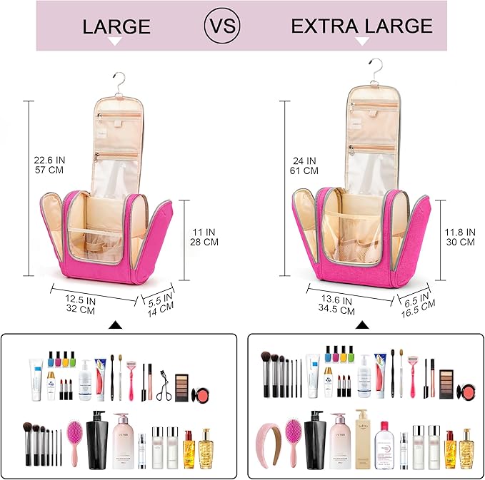 Extra Large Toiletry Bag for Women and Men, 6 Organizer Compartments, Holds - Image 8