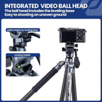 Fotopro Carbon Fiber Travel Tripod 2.2lbs Ultralight 64 Inch Portable Compact - Image 4