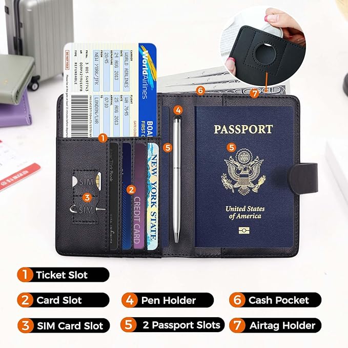 Melsbrinna Premium Leather Passport Holder Covers Case, Waterproof Rfid - Image 2