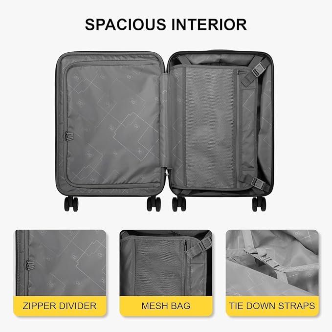 LEVEL8 Grace Carry on Luggage Airline Approved, 20 Inch Expandable Hard Sided - Image 5