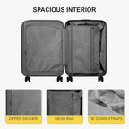 LEVEL8 Grace Hard Shell Carry on Luggage - Image 5