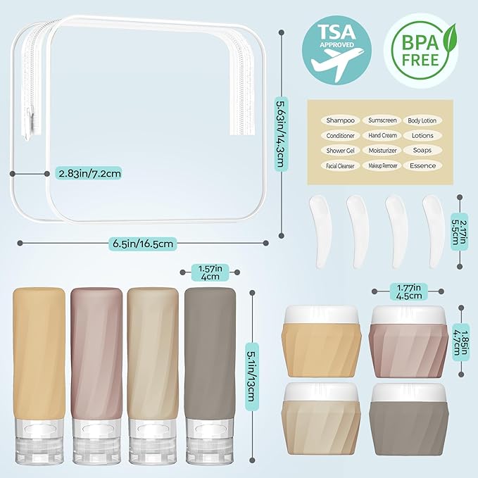 14pack Travel Bottles for Toiletries, TSA Approved Travel Size Toiletries - Image 2
