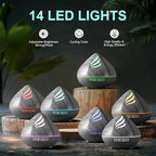Essential Oil Scent Diffuser: 500ML Aroma Diffuser with Remote Control, Large Fragrance Aromatherapy Diffuser for Bedroom Home, Mist Humidifier & 14 Colors LED Lights and waterless Auto-Off, Dark Grey