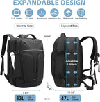Vacuum Compression Backpack for Travel, 47L Expandable Backpack - Image 5