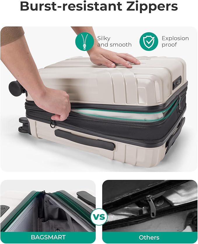 BAGSMART Expandable Carry On Luggage 22x14x9 Airline Approved, 1OO% PC - Image 5