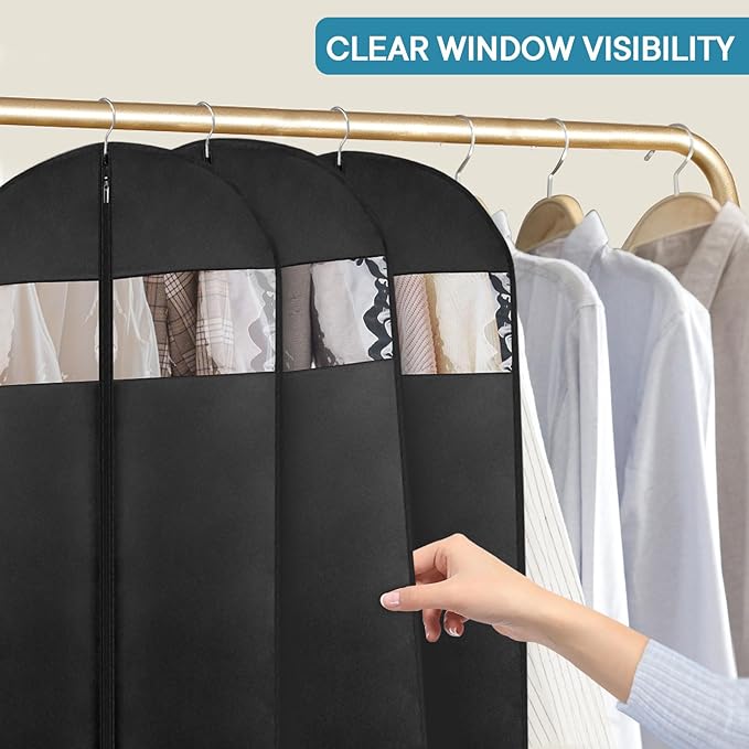 43" Suit Bags for Closet Storage and Travel, Garment Bags for Hanging Clothes - Image 3