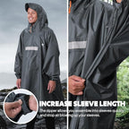 ANYOO Hooded Rain Poncho for Adults Waterproof Lightweight Rain Coat for Men - Image 4