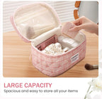 Makeup Bag 3 PCS Quilted Cosmetic Bags - Image 3