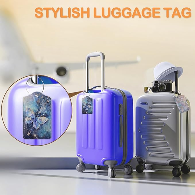 Starlit Crystal Butterfly PU Leather Luggage Tags - Image 5
