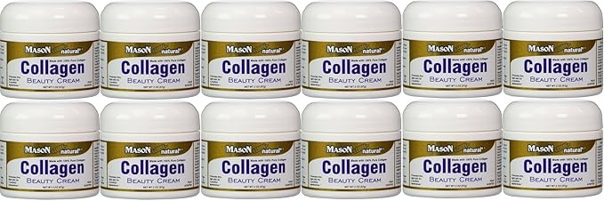 Collagen Beauty Cream Made With 100% Pure Collagen Promotes Tight Skin Enhances Skin Firmness 2 Oz. Jar Pack Of 12