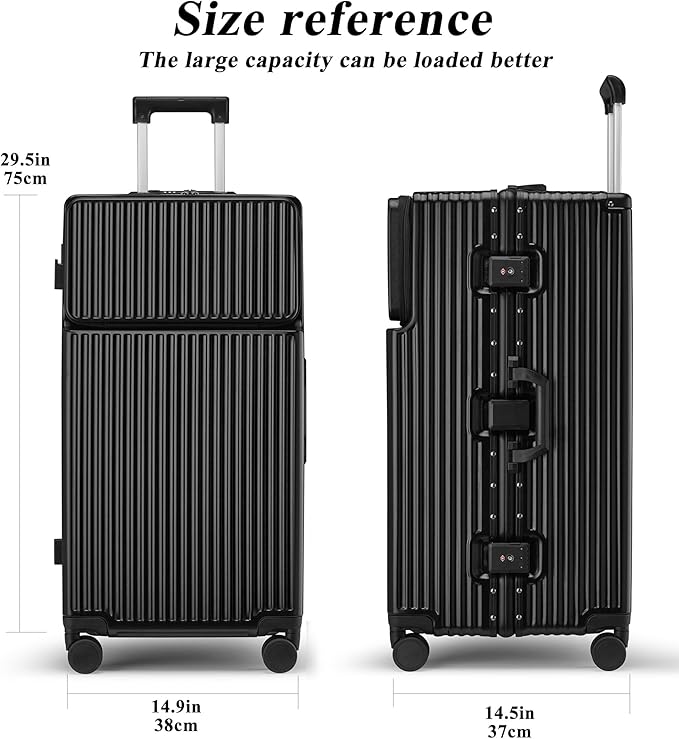feilario 30in Super Large Captain Aluminum Frame Hardside Spinner Wheels Luggage - Image 2