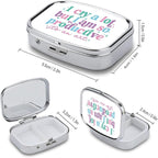 Metal 2 Compartment Pill Organizer Travel Friendly Portable Compact Pill Box - Image 2