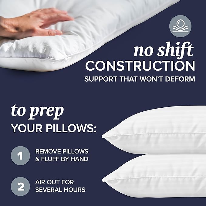 Beckham Hotel Collection Bed Pillows Standard/Queen Size Set of 2 - Image 3