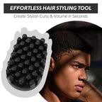 Rubber Curling Hair Brush: Twist King Sponge for Afro Hair, Washable Curl Sponge Styling Tool Durable Curling Comb For Men Women Boy Girl Long Short Hair Black (Small Tooth)