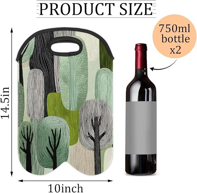 Neoprene Wine Tote, Bottle Carrier Gag Insulating Neoprene Thicker, Insulated - Image 2