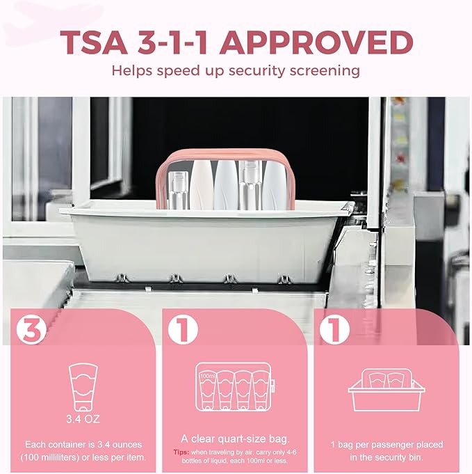 Moyad TSA Approved Clear Toiletry Bag, 2 Pack Quart Size 3-1-1 Liquids Pouch - Image 2