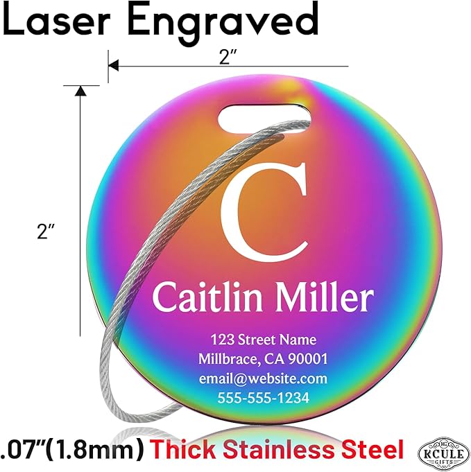 Custom Stainless Steel Luggage Tags: Personalize Your Suitcases, and Bags - Image 4