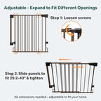 Cumbor 29.2–43" Baby Gate for Stairs, Wall-Mounted, Expandable No Bottom Bar - Image 2