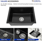 Dcolora 22 Inch Quartz Composite Bar Sink Black Undermount Small Granite - Image 5