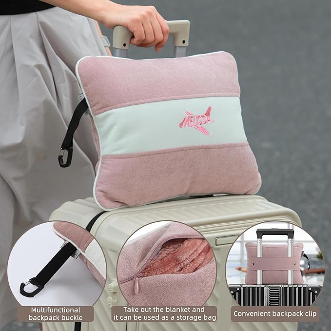 Melissa Large Travel Blanket and Inflatable Pillow Set - Image 9