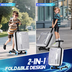Scooter Suitcase for Kids & Adults, Foldable Carry On Travel Luggage, Hardside - Image 2