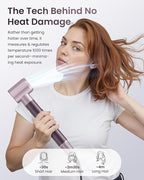 MESCOMB Dual Voltage Hair Dryer Brush for Travel – 5 in 1 Air Styler with High-Speed Blow Dryer, Anti-Frizz, Compact Design with Travel Bag, Ideal for Europe & Worldwide Use (100V–240V) Gift for Women