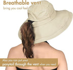 Sun Hats for Women Gardening Hat Wide Brim Ponytail Beach Sun Protection - Image 3