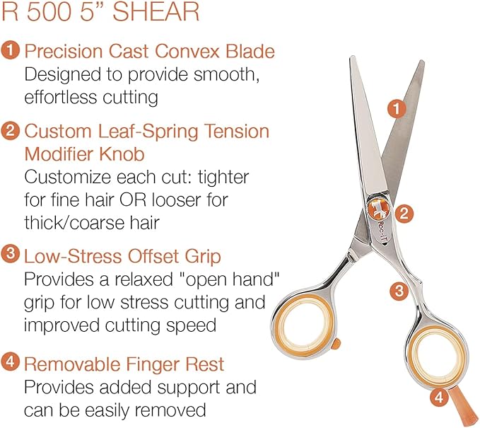 Cricket Centrix Roc-It Dog Professional Stylist 5” Hair Cutting Shears and 30T Thinning Hair Cutting Scissors Duo Set, Salon Barber Supplies for Women and Men Haircut