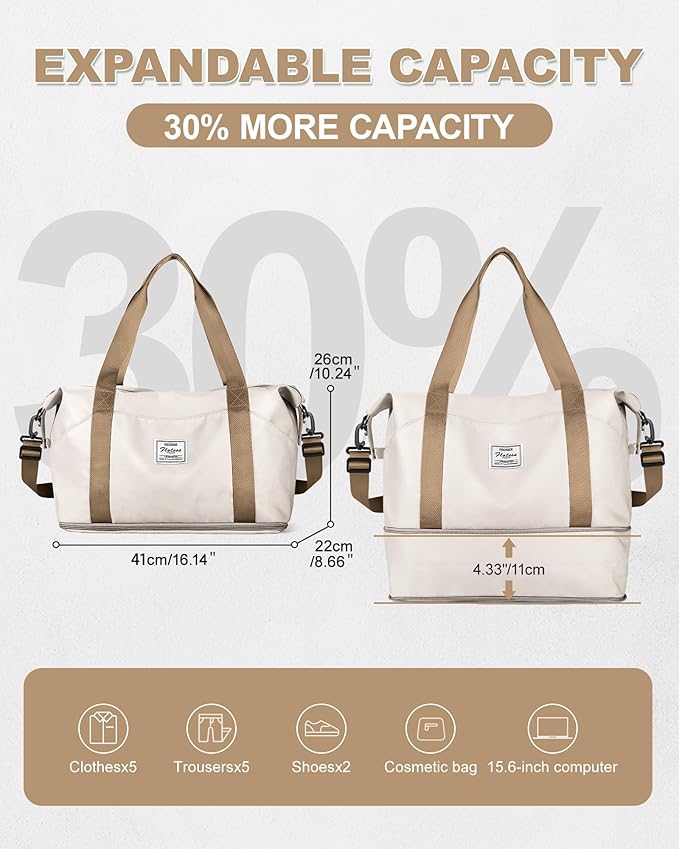 Travel Duffel Bag, Sports Tote Gym Bag, Shoulder Weekender Overnight Bag - Image 2