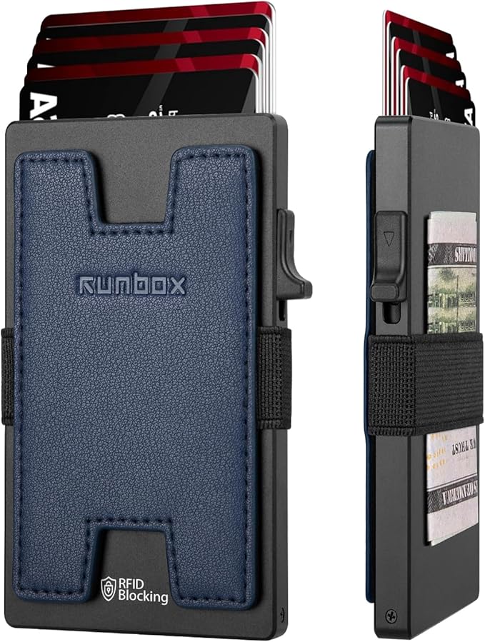 Mens Business Card Holder, Slim Card Wallet by RUNBOX