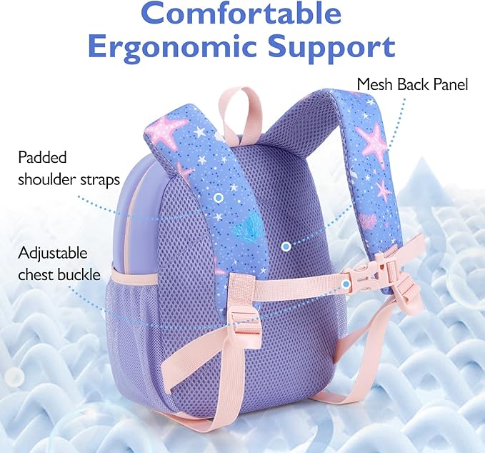 mommore Toddler Backpack for Girls 2-4 Neoprene Backpack - Image 4