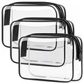 Clear Toiletry Bag, 3 Packs TSA Approved Water resistant Travel Organizer by TRODANCE