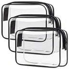 Clear Toiletry Bag, 3 Packs TSA Approved Water resistant Travel Organizer by TRODANCE