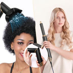6 in ONE Blow Dryer Brush, Curling Wand Hair Styling Tools Set, Ionic Hot Air Hair Dryer, Massage Oval Hair Dryer, Left&Right Hair Curlers 100-120V
