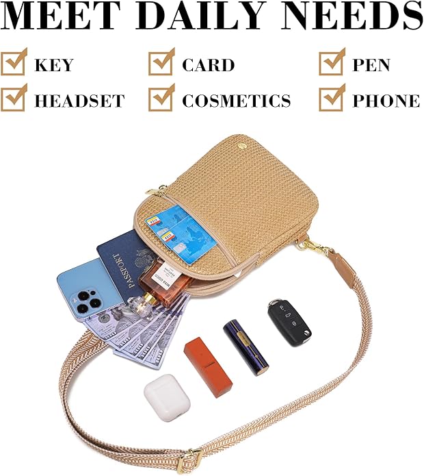 Haytijoe Summer Straw Purse Small Sling Bag RFID Blocking Crossbody Bags - Image 5