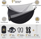 Camping Hammock with Net, Travel Portable Lightweight Hammocks with Tree Straps - Image 5