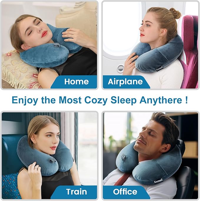 2Pack Inflatable Travel Neck Pillow - Image 6