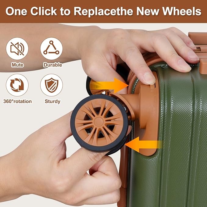 Romswi Luggage Sets 2 Piece22In, Expandable 22x14x9 Carry On Luggage - Image 6