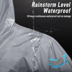 Mens Long Hooded Safety Rain Jacket Waterproof Emergency Raincoat Poncho - Image 4