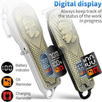 HIENA PRO Professional Hair Clippers for Men, Cordless Hair Clipper for Barber Clippers and Trimmer LED Haircut Set with Foil Shaver, Nose Trimmer, Rechargeable Clippers for Men