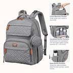 BabbleRoo Diaper Bag Backpack, Travel Backpack - Image 4