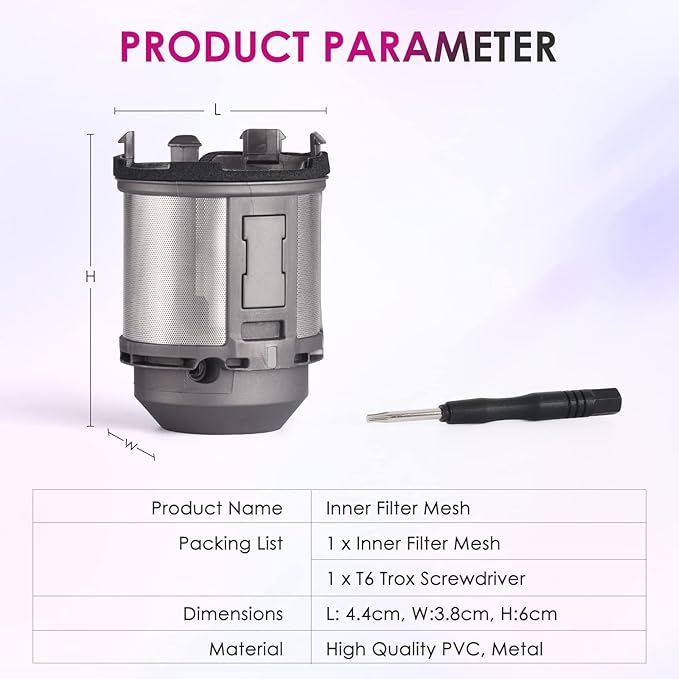 Inner Filter Compatible with Dyson Airwrap Hair Styler HS01 HS05 Models, Curling Iron Inner Strainer Hair Styler Filter Replacement Parts