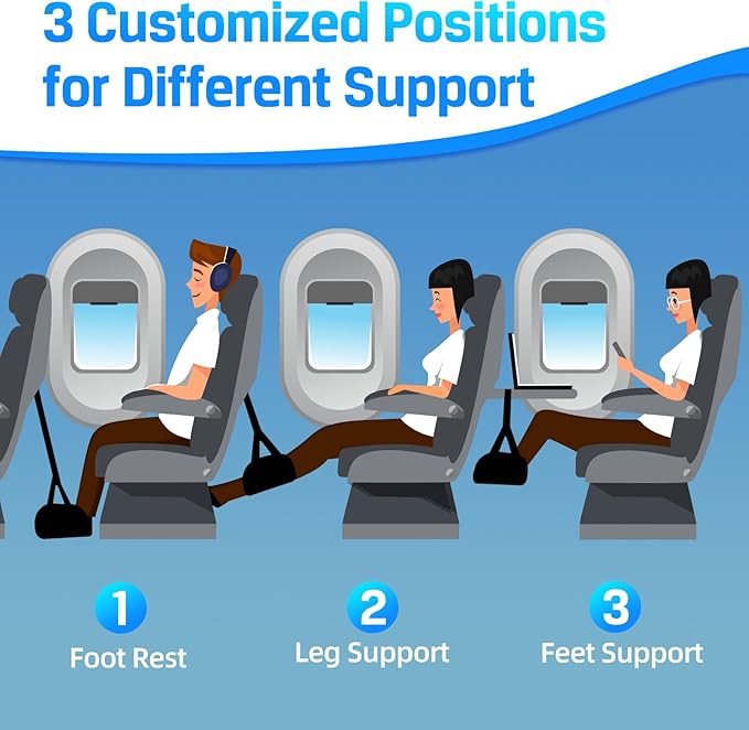 Airplane Foot Hammock for Plane Travel Essentials, Airplane Foot Rest - Image 6