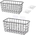 2 Set Hanging Wall Basket Organizer Over the Cabinet Door Wire Baskets by LeleCAT