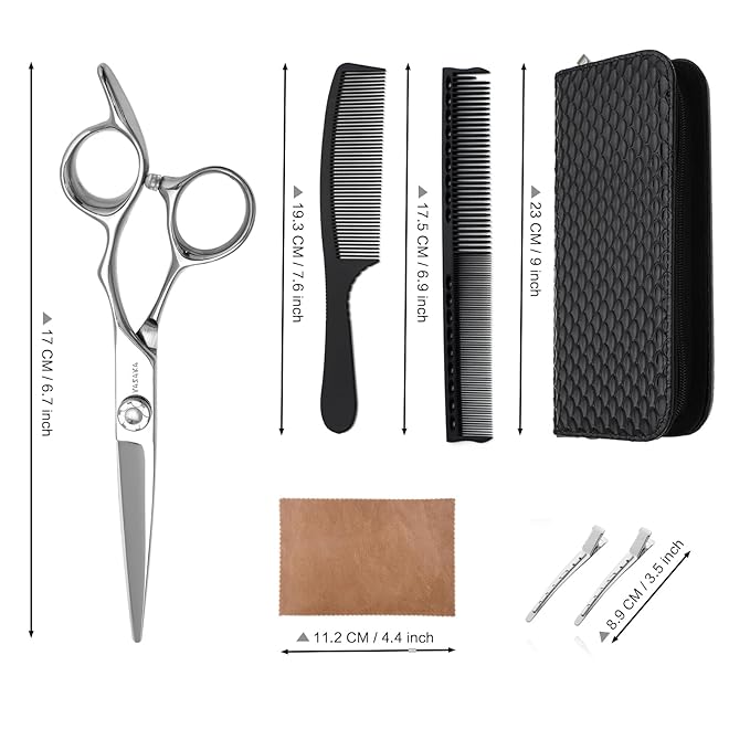 YASAKA 6 Inch Professional Hair Cutting Shears Set, Professional Barber Scissors Kit for Hairdresser Hairstylist, Extremely Sharp Haircutting Hairdressing Trimming Scissor Sets for Women