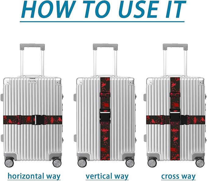 Horror Luggage Straps for Suitcases TSA Approved, Luggage Identifiers for - Image 4