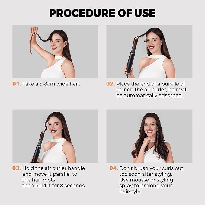 5 in 1 Blow Dryer Brush, Upgrade Hair Dryer Brush Set Negative Ion Air Styler Curling Wrap Air Curler, Hot Air Brush Curling Iron Hair Styling Tools As A Gift for Straight/Curl/Dry/Smooth