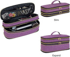 Hair Dryer Travel Carrying Case, Curling Iron Storage Bag, Slim Expandable Handheld Dual-Layer Travel Storage Bag for Dryer/Hair Tool Organizer/Style Organizer