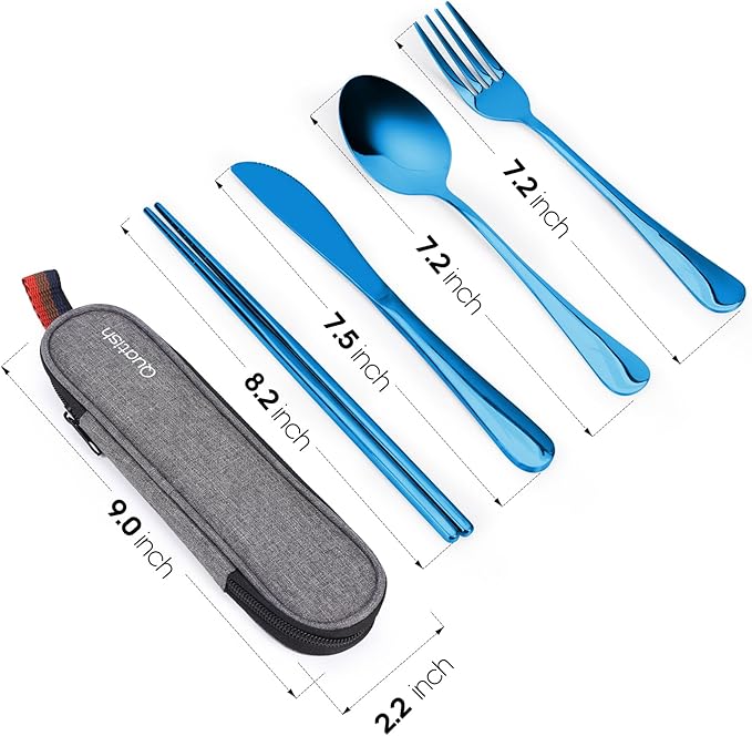 Travel Utensils with Case, Quatish Portable Silverware Set - Image 7